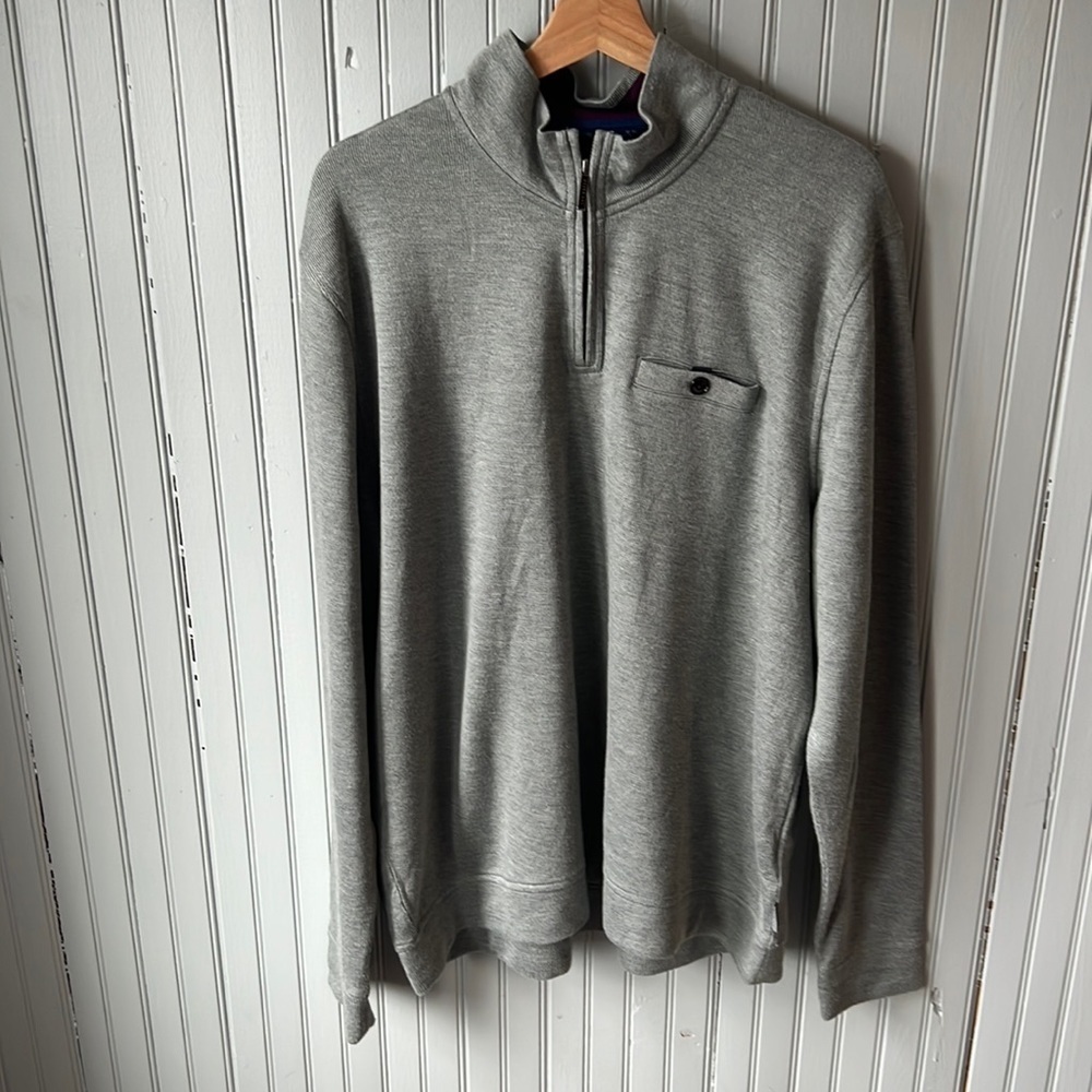 Ted Baker London Men’s Quarter Zip Wool Blend Sweater